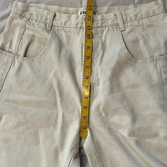 SOLD Vintage Guess Denim Jean Shorts Jorts Cream Size 34 X 10 Men 80s 90s Str… - Picture 7 of 10